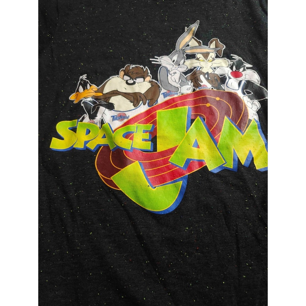 Looney Tunes Space Jam Tune Squad T-shirt Mens M Black Confetti Short Sleeve - Picture 3 of 6